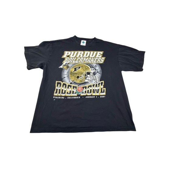 Team Champ Other - Vintage Purdue Boilermakers 2001 Rose Bowl T-Shirt Mens XL Black Team Champ NCAA
